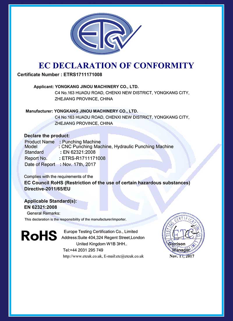 沈阳RoHS Certificate